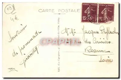 Vichy — O Parque do Cassino — Editor La Cigogne, n° 350 — Verso