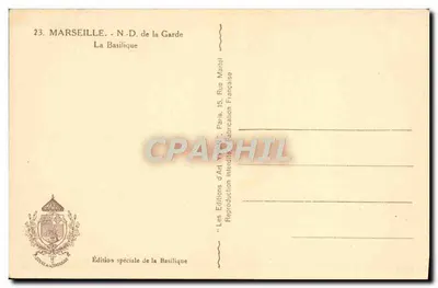 La Basilica di Notre-Dame de la Garde — Marsiglia — Edizione speciale della Basilica — Verso