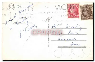 Vichy, Brzeg rzeki Allier, Chalet do kajakowania — LL, nr 315 — Rewers