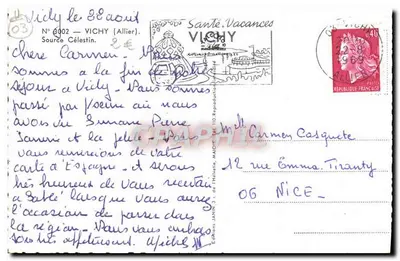 Source des Célestins — Vichy — Éditions JANNIN, n° 6002 — Verso