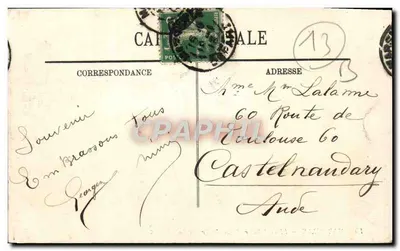 Marseille — Place d'Aix i Arc de Triomphe — wydawca Mercier d'Occasional — Rewers
