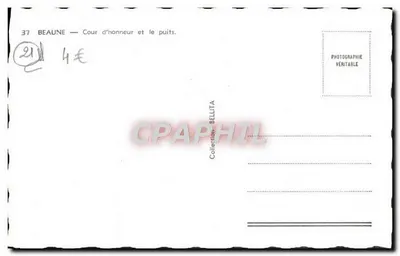 Beaune — Pátio de honra e o poço — Coleção BELLITA — Verso