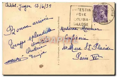 Gour de Tazenat — Uno de los más hermosos Lagos de Auvergne, antiguo cráter — Profundidad 75 m. — Reverso
