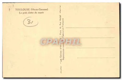 Toulouse (Haute-Garonne) — Mały kloster muzeum — Les Éditions d'Art-Interdiction Française — Rewers