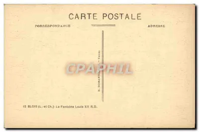 Fonte de Louis XII — Tours — Editor R. Dorange — Verso