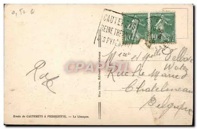 Route de Cauterets à Pierrefitte — Le Limagon — Bloc frères, Éditeur Bordeaux — Verso