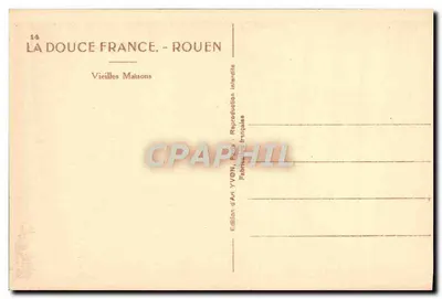Rouen — Vieilles Maisons — Édition d'Art YVON, Rouen — Verso
