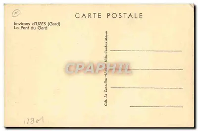 Most Gard — Okolice UZÈS (Gard) — Zbiór Le Cannellier - Héloïse Comblier — Rewers