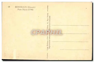 Brama Dijeau — Bordeaux (Gironde) — Wydawnictwo Sztuki YV. - Paryż — Rewers