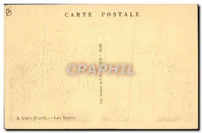 Uzès (Gard) — Wieże — Cartes A.P.A. LOUX - ALBI — Rewers