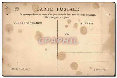 Auvergne — Lago Chambon — Agenda P.L.M. 1927 — Reverso