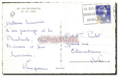 La Bourboule — Fontanna Jet d'Eau — A. Garel Galeries — Rewers