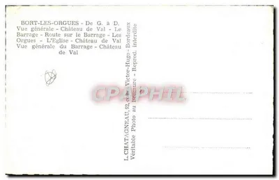 Bort-les-Orgues — vista panorâmica — L. Chatagnéau, 82 — Verso