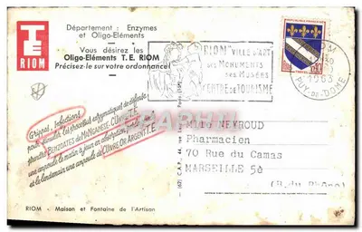 Riom — Dom i Fontanna Rzemieślnika — Cap — Rewers