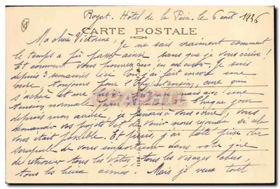 Royat — Panorama sobre o Parque, o Cassino e os grandes Hotéis — G.d'O — Verso