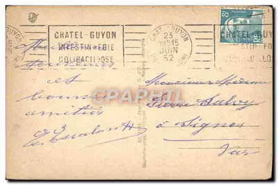 Châtel-Guyon — Vista geral e o Chalusset — A Auvergne — Verso
