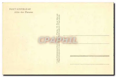 Fontainebleau — Avenida de los Plátanos — Les Éditions d'Art Yvon, París — Reverso