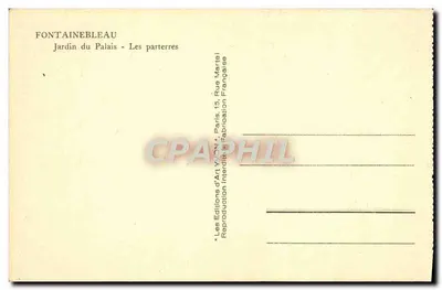 Fontainebleau — Jardín del Palacio - Los parterres — YVON, n°409 — Reverso