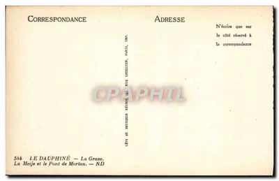 Le Meije i most Morian — Dauphiné — Wydawca Neurin & Cie, Paryż — Rewers