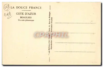 Côte d'Azur — Beaulieu — Wydawnictwo Sztuki Yvon — Rewers