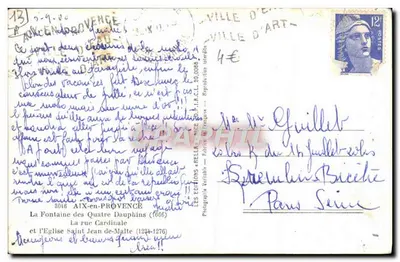 Place des Quatre Dauphins — Aix-en-Provence — Editor Rella — Verso
