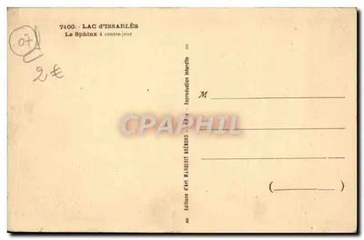 Jezioro Issarlès — Sfinks w profilu — Wydawnictwo Sztuki Margery Brémond — Rewers