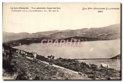 O Lago de Issarlès — Vista geral (Aspecto Sudeste) — Les Héces-Cévennes Illustrées 3863