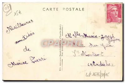 Monte Gerbier-des-Joncs (Ardèche), altitude 1551 m. — Gerbe fonolítica ao pé da qual a Loire nasce. — Ao lado, o chalé-hotel do Touring-Club — Verso