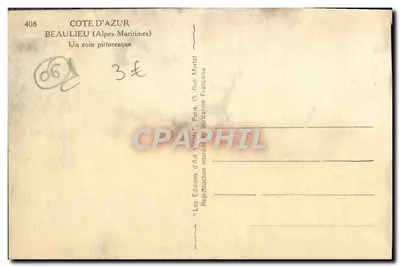 Beaulieu — Kąt uroczy — Les Éditions d'Art Yvau, Paryż — Rewers