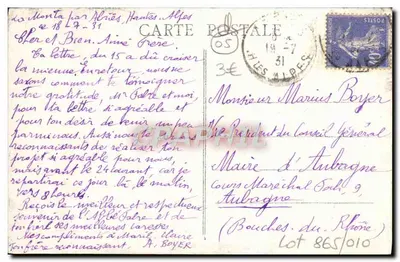 Alpy - Dolina Queyraç i Bric-Bouchet (3003 m.) — Mille Joubert, wydawca, Gap — Rewers