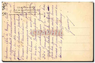 Stara pocztówka Colmars les Alpes Fort de Souvoie — Rewers