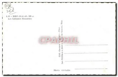 Kolumny rzymskie — Riez (B.A.) alt. 520 m — Éditions Carrara — Rewers