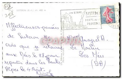 Sisteron — vista panorámica y paisajes — Les Éditions de la Photo véritable — Reverso