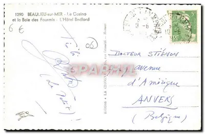 Beaulieu-sur-Mer — O Casino e a Baía das Formigas — O Hotel Bedford — Edição La Cigogne — Verso