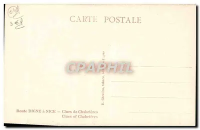 Trasa Digne do Nice — Clues de Chabrières — E. Chrétiën, tabacs, wydawca, Digne — Rewers