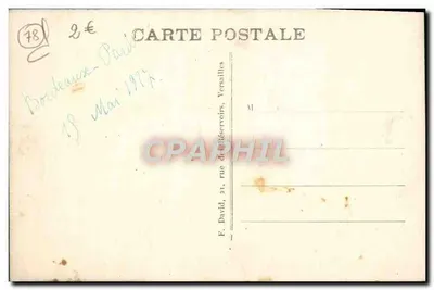 Jaskinia Apollon — naturalny zespół z wodospadami i rzeźbami — wydawca F. David, 21 rue des Réservoirs, Versailles — Rewers