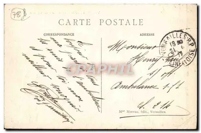 Versailles — Het Bassin van Neptunus — uitgever Mme Morveau, Versailles — Achterkant