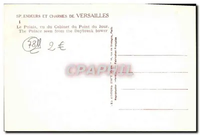 Palazzo di Versailles — vista dal Cabinet du Point du Jour — Edizioni d'Arte Interdette — Verso