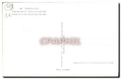 Versailles — Fachada sobre os Parterres (Norte) — Edições de Arte 'Lys', n°231 — Verso
