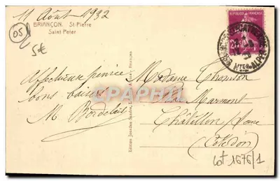 Kerk van Sint-Pieter — Briançon — Editie Jourdan, n° 167614 — Achterkant