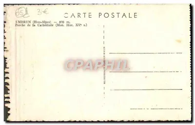 Embrun (Wysokie Alpy) — Portal Katedry — Héloïs Gravier Macé — Rewers