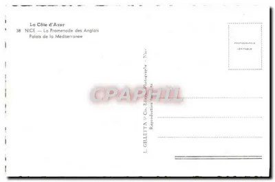Nice — Promenade des Anglais — Palais de la Méditerranée — L. GILEITA & Cie, Nice — Rewers