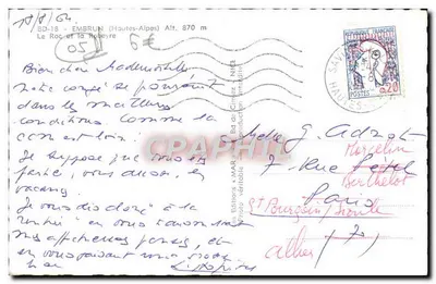 Embrun (Hautes-Alpes) — Le Roc et la Rocheyre — Éditions MAR — Verso