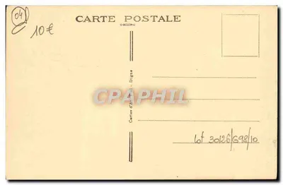Digne-les-Bains (B.-A.) — L'Établissement Thermal et l'Hôtel des Thermes — Éd. Viel-Digne — Verso