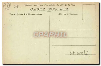 Arredores de Digne-les-Bains — A Estrada de Barles — Édite Vinh, n°85 — Verso