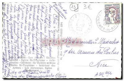 Arles — Colagem de locais antigos — Real-Photo — Verso
