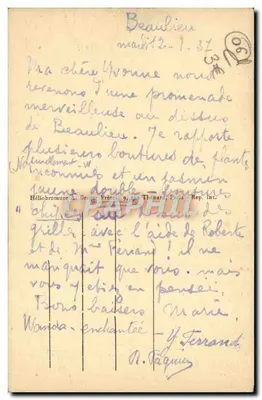 Beaulieu-sur-Mer — Północna Wyspa Świętego Hospicja — n°30 — Rewers