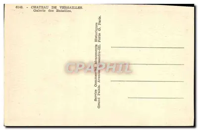 Zamek w Versailles — Galeria Bitew — Service Commercial Historiques — Rewers