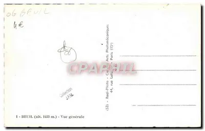 Beuil (alt. 1453 m.) — Vista generale — Real-Photo - Cie des Arts Photomécaniques (15') — Verso