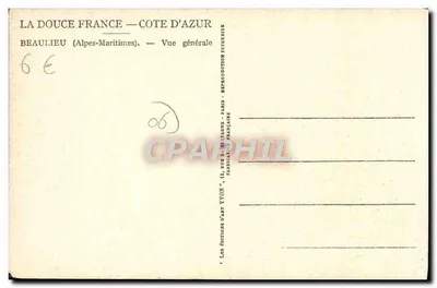 Beaulieu (Alpes-Maritimes) — Widok ogólny — Wydawnictwo Art Yvon — Rewers